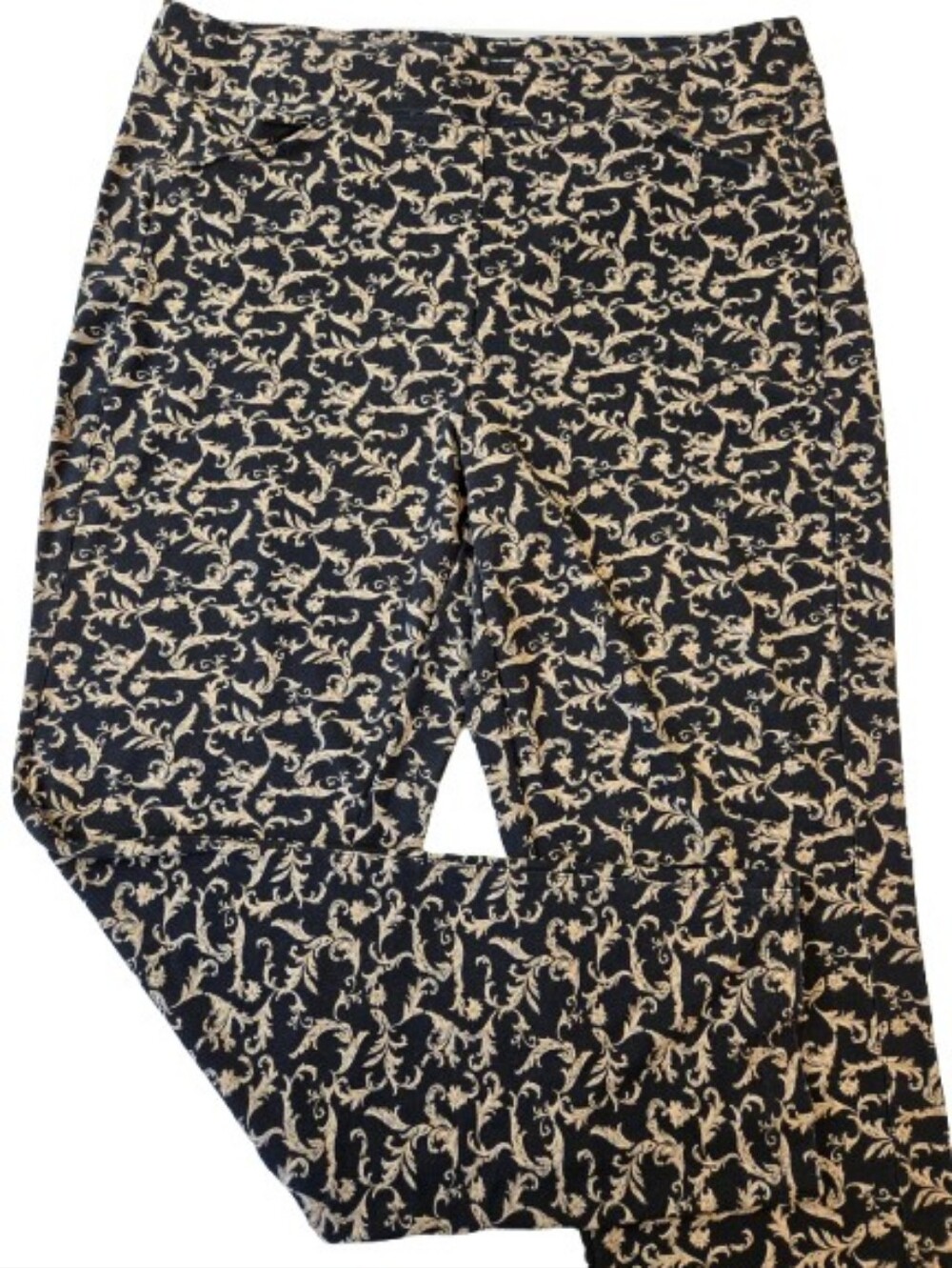 Chico's Travel Ankle Pants with Gold Scroll Print Size 1.5  or 10